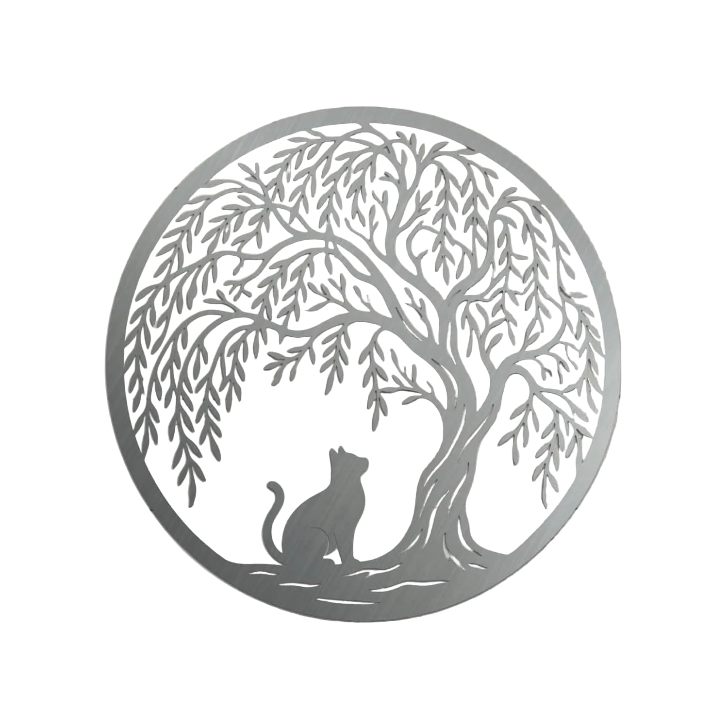 Image Industry Cat Willow Tree Steel Garden Sculpture Memorial Garden Art