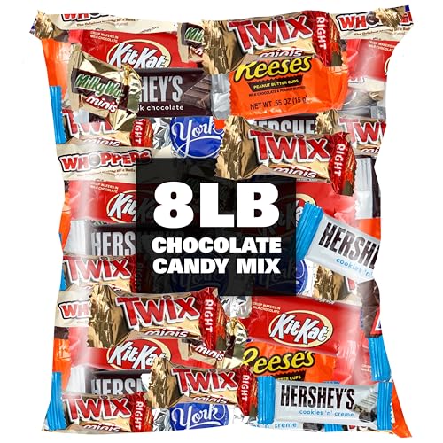Image of Chocolate Candy Variety Pack, 8lb Bulk Chocolate Candy, Pinata Candy, Individually Wrapped Chocolate Fun Size Candy Bars