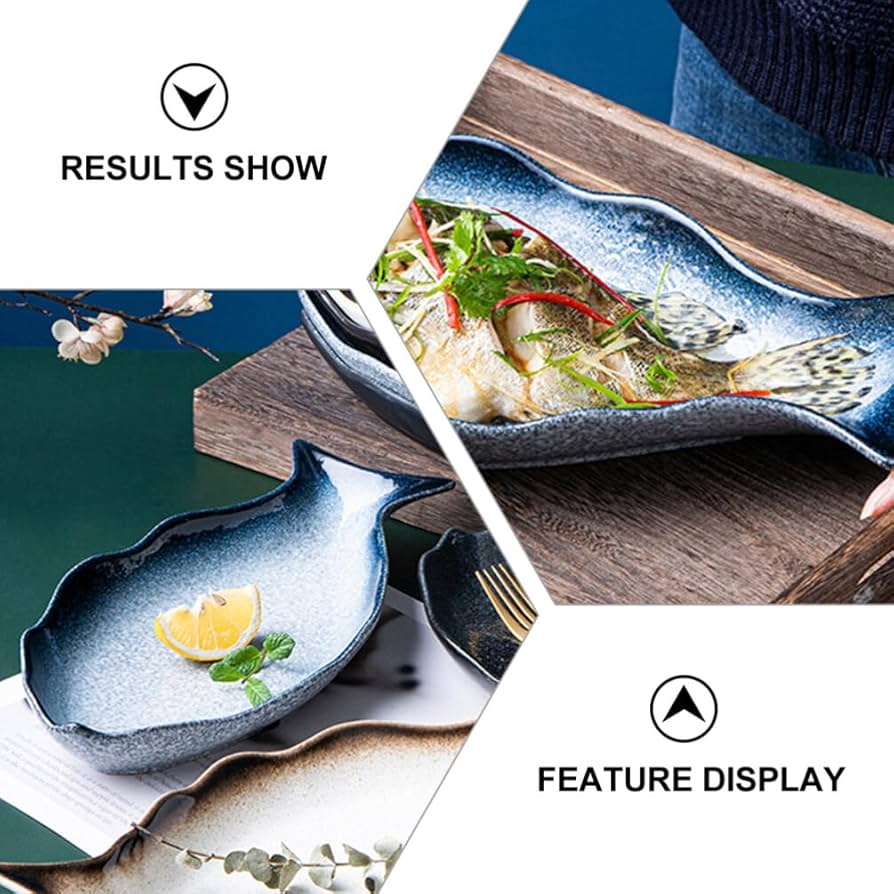 Amazon.co.jp: Kichvoe 魚形 プレート 食品トレー キッチン用