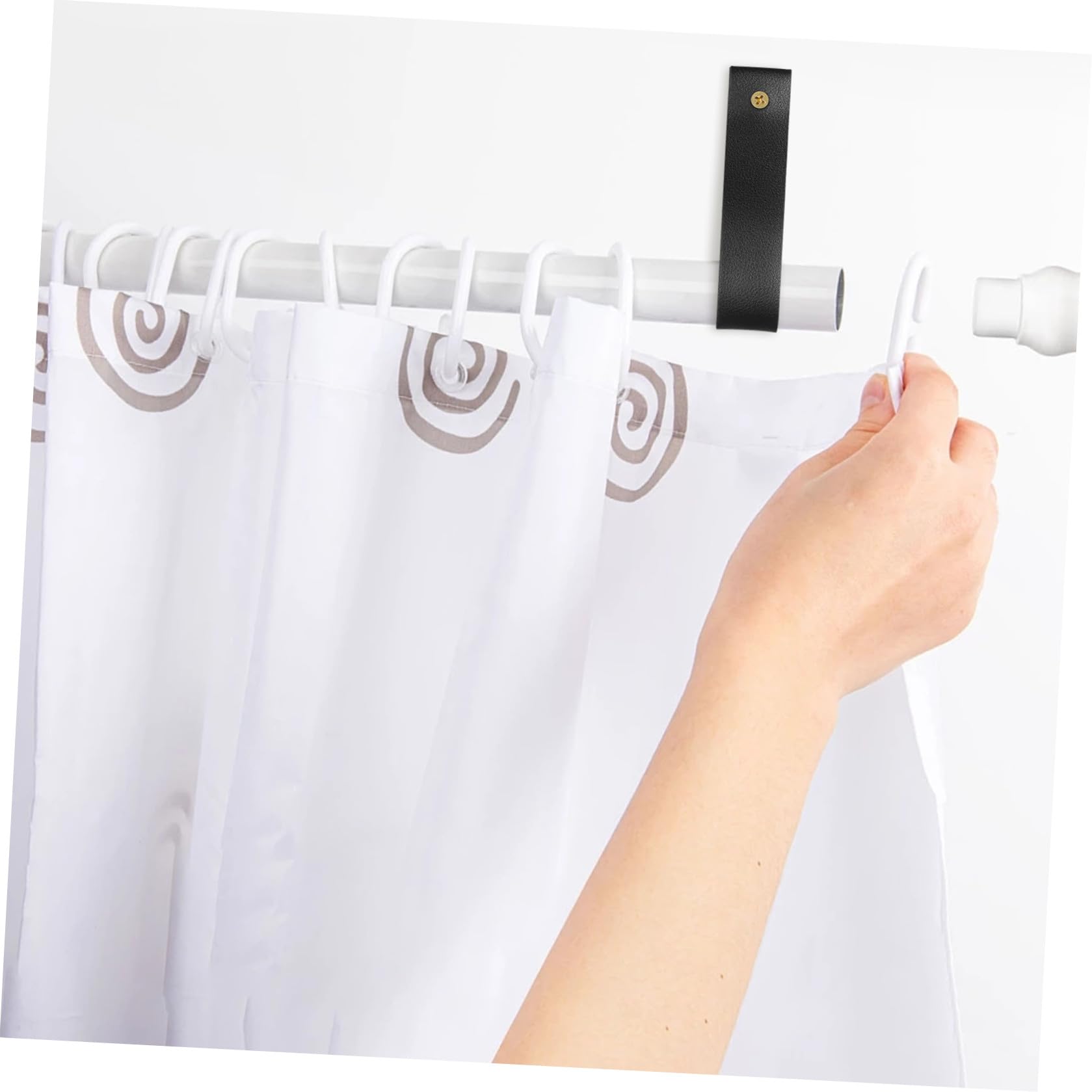 SHINEOFI 4 Pièces Support De Tringle À Rideaux en Cuir Bohème Crochets Muraux Multi-Fonctionnels pour Maison Chambre Salle De Bain Cuisine 4.72 X 0.98 X 0.79 Po