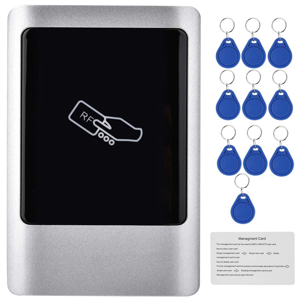 RFID Lector de Tarjeta de Puerta, 125KHz/13.56MHz ID/IC Sistema de Control de Acceso de Puerta Exterior con IP65 a Prueba de Agua,Soporte Wiegand 26 para Hogar/Oficina(IC)