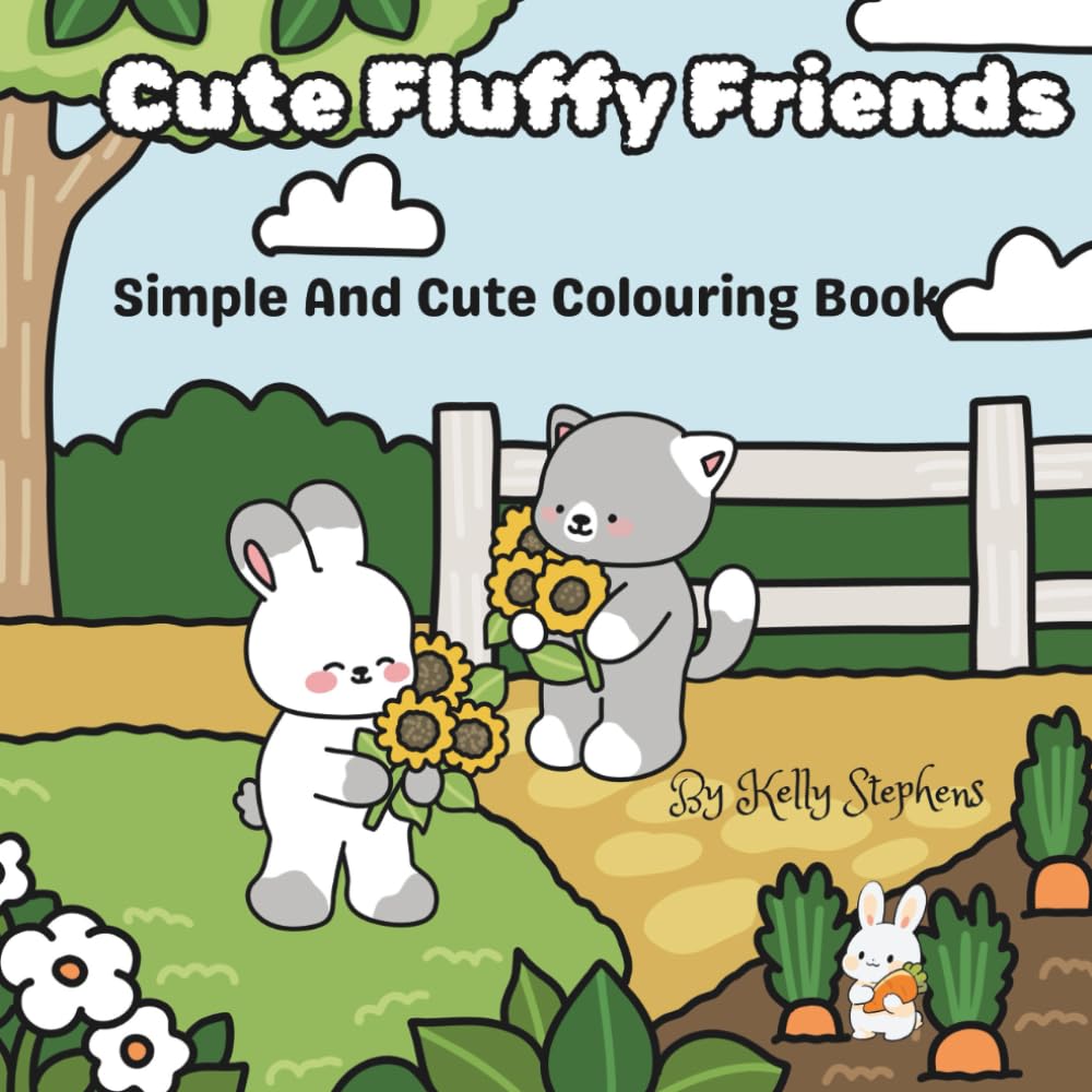 Cute Fluffy Friends: Simple And Cute Colouring Book