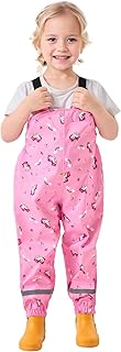 Pantalones de lluvia para niñas y niños, impermeables, pantalones de barro, reflectantes, estampado animal, delgados, resistentes al viento, ligeros, transpirables, para exteriores, ropa de