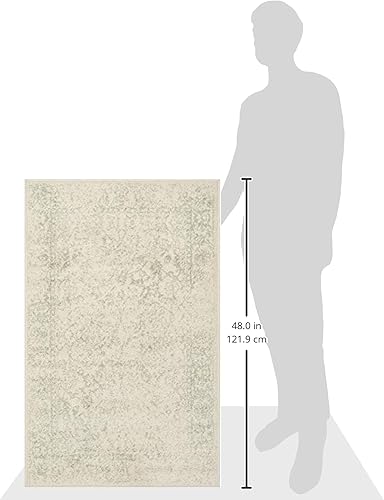 Miniatura 180 de Safavieh colección Adirondack - Alfombra de área, 6 x 9 pies, gris y azul, diseño oriental desgastado, no desprende pelusa, fácil cuidado, ideal