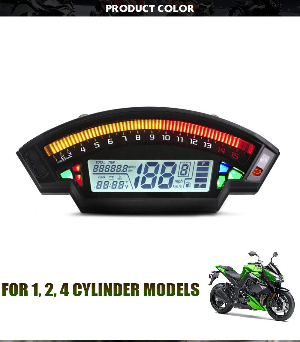 Amazon | AL-mart バイク用 LCD メーター タコメーター デジタル