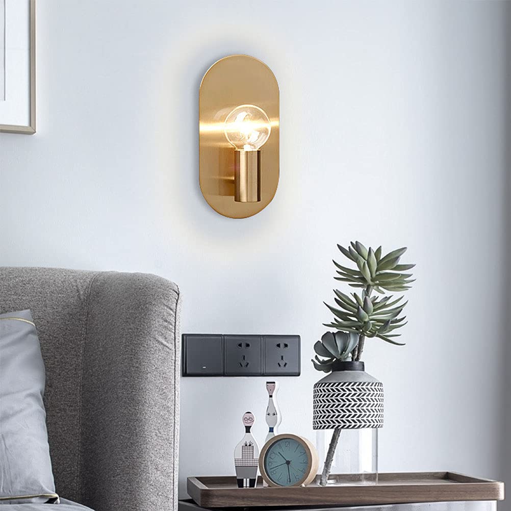Applique Murale Chambre À Coucher Lampe De Chevet En Laiton, Lumière Murale Moderne À L'intérieur De Décor Lumineux Lumière, Salon, Salle À Manger, Escalier De Couloir, Prise E27, Or