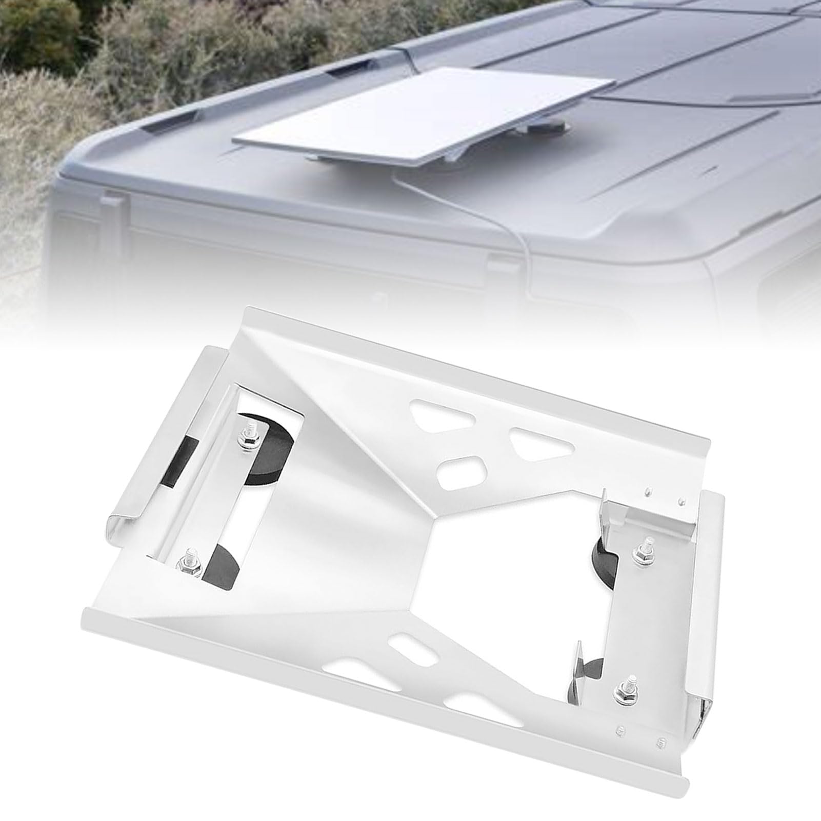 AUNMAS Supporto Piatto da Auto per Mini Parabola, Staffa di Montaggio Satellitare in Acciaio Legato con Base Magnetica, Protezione Avvolgente, Taglio Preciso, per Viaggi Tetto del Veicolo e Uso Mobile