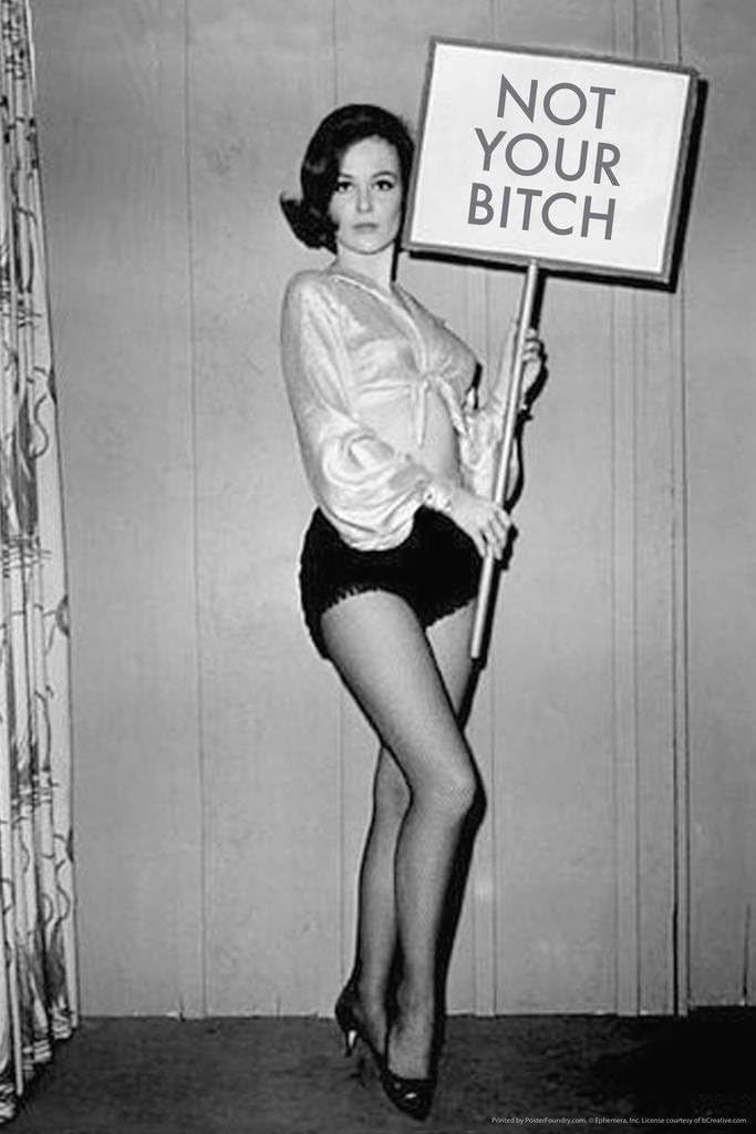 Laminated Not Your Bitch Womens Rights Feminist Funny Black and White Wall Poster Vintage Woman Posters Bad Batch Female Empowerment Feminism Matricentric Empowering Poster Dry Erase Wall Art 24x36