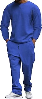 YHEGHT Calças casuais para homens 2 peças roupas com capuz moletom com capuz conjuntos masculinos pulôver moda 2023, Azul, XXG