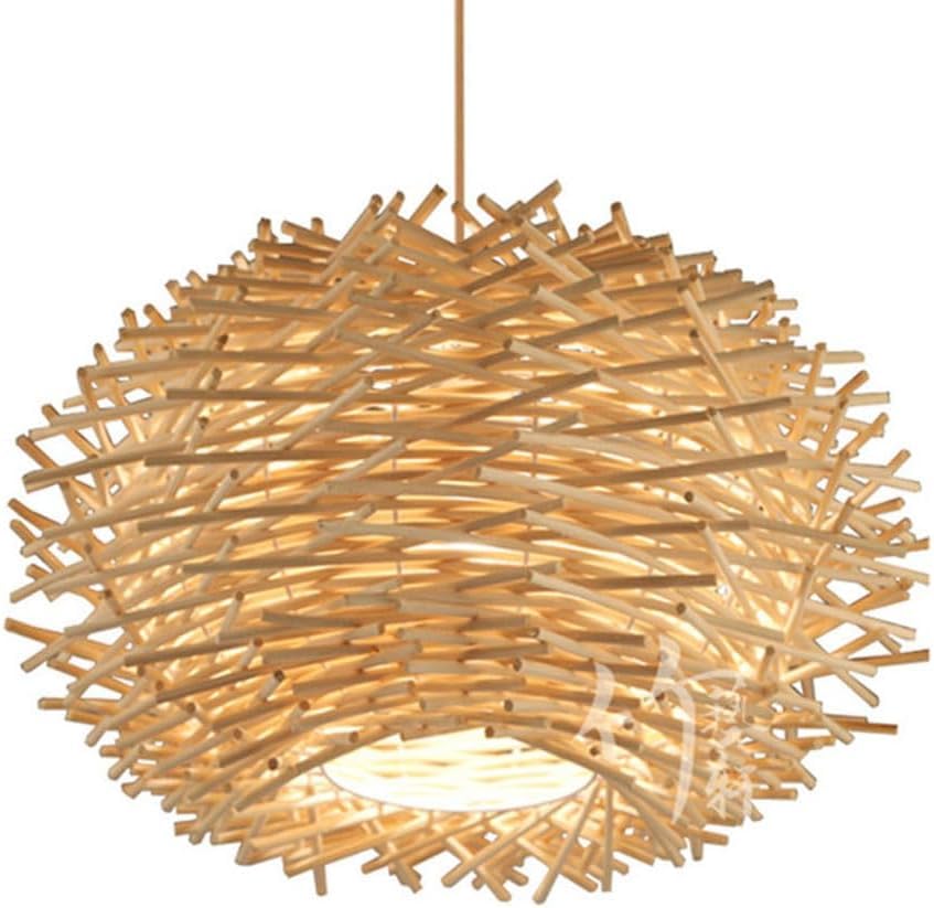 Vogelnestform Pendelleuchten Rattankorb Lampenschirm Boho Stil Beige...