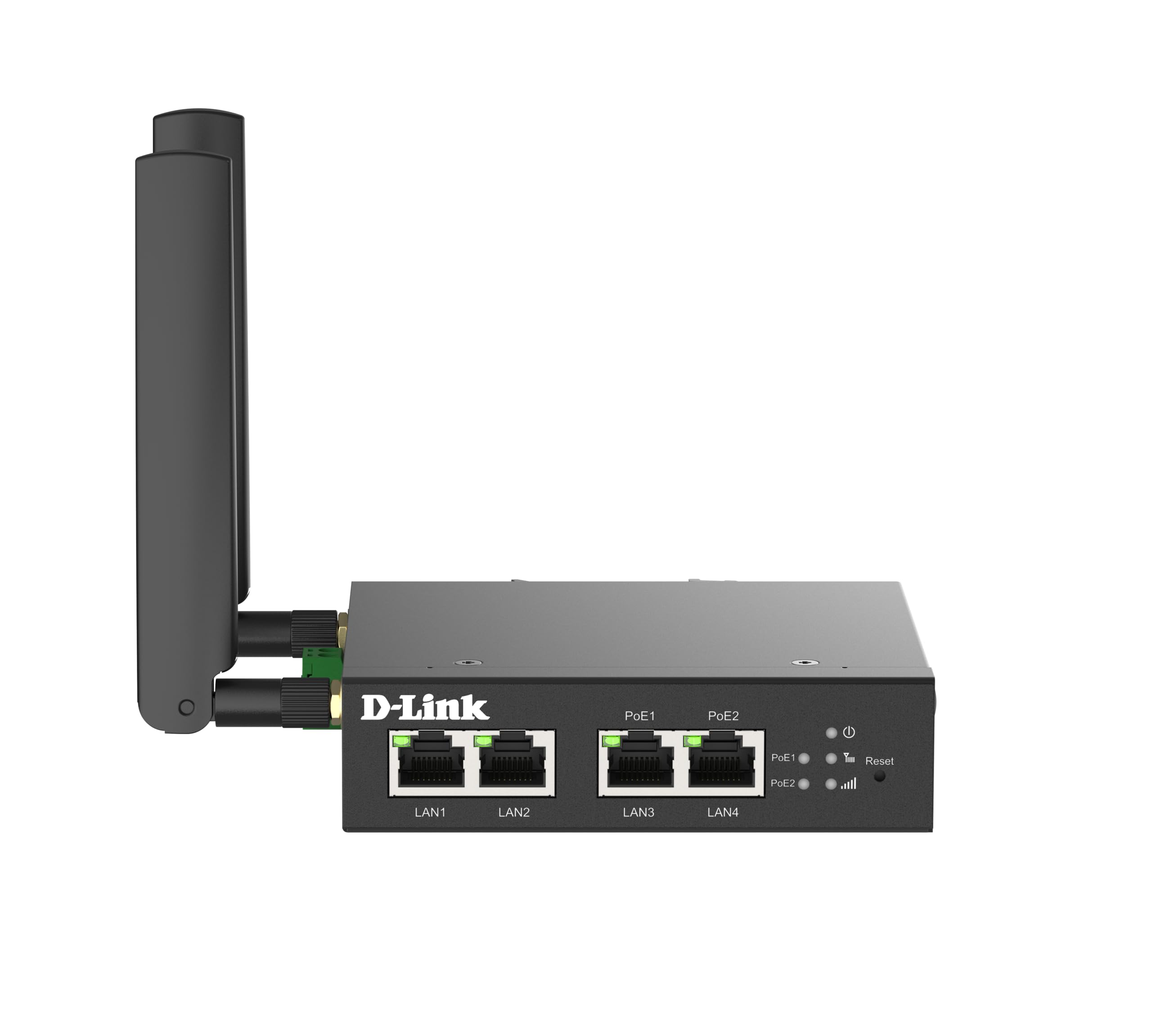 D-Link DWM-314-TP Routeur Modem PoE Multi-Connect 4G | LTE Cat.4 Industriel, Ports PoE+ Doubles, Switch Ethernet 4 Ports, Sécurité VPN, Résistance Température & Humidité, Montage DIN-Rail