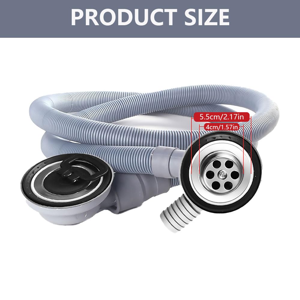 Garniture de vidange 50 mm pour évier, vidange de lavabo de camping, vidange de lavabo de camping, garniture de vidange d’évier avec couvercle de fermeture 90° Tuyau de vidange latéral pour