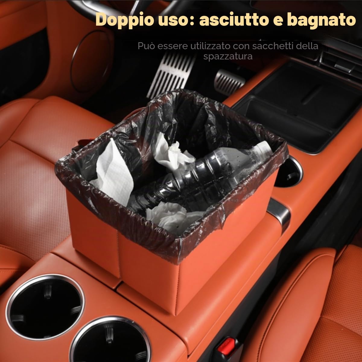 Cestino per auto a prova di perdite, universale, da appendere, organizer multiuso per viaggi all'aperto, cestino pieghevole per camion, SUV, casa, ufficio (nero)