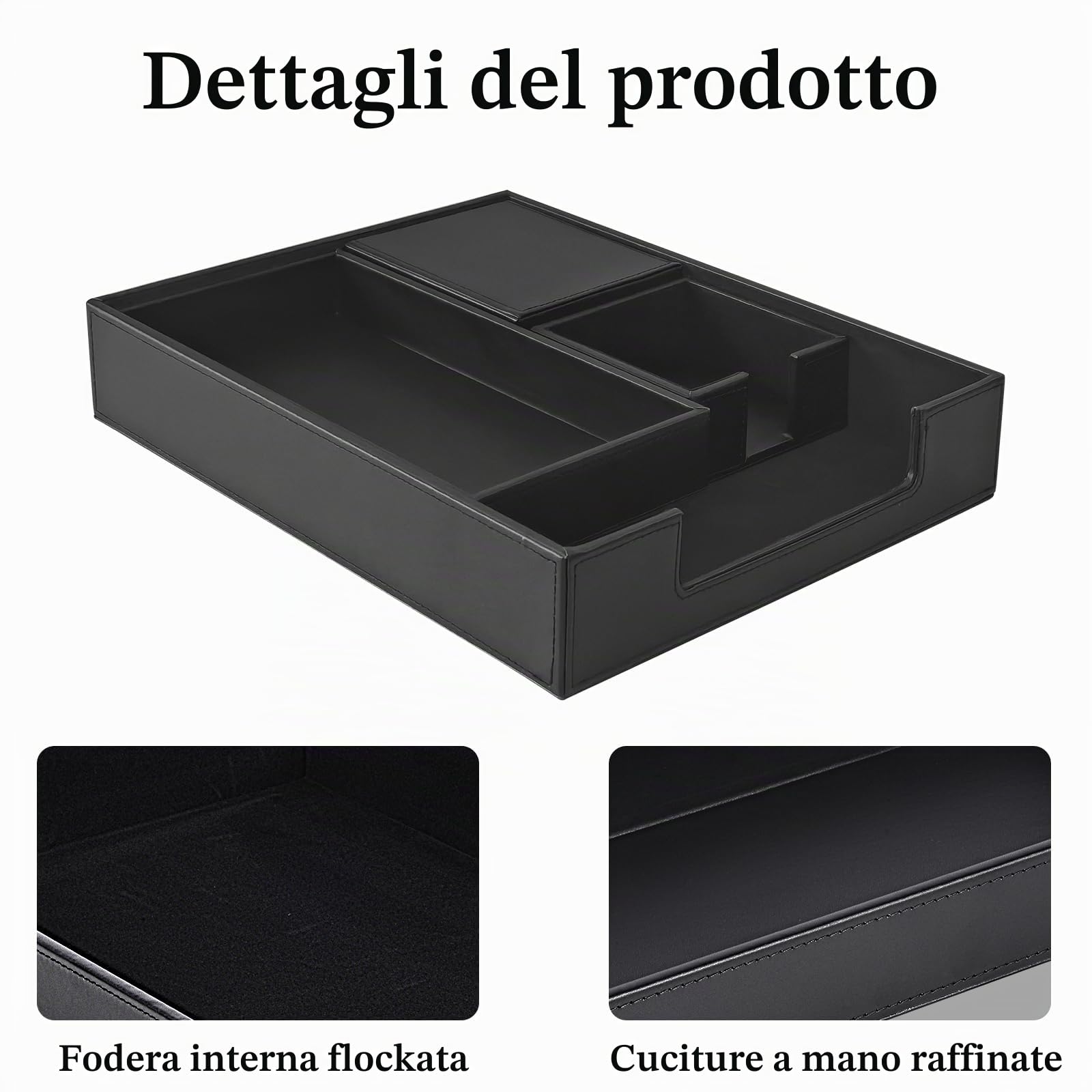 Set da scrivania in pelle PU, con organizer da scrivania, portapenne, vassoio per lettere, tavolo da ufficio per uomini e donne, organizer da ufficio (nero)