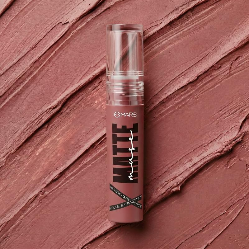 Image of MARS Matte Muse Mousse Lipstick (3ml) (06-FASHION INSTA) with Doe-Foot Applicator | Highly Pigmented | Smooth Texture | Hydrating Formula | Blurry Lips Effect (Pack of 2)