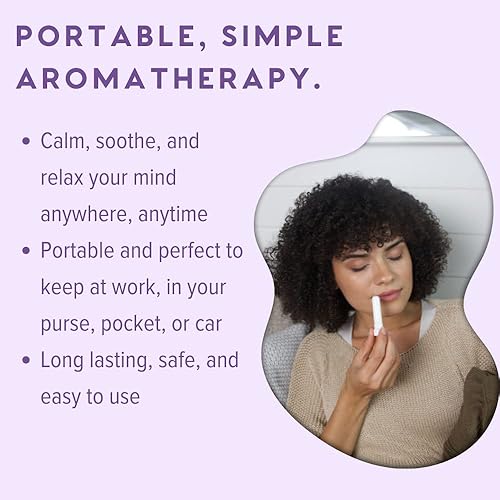 Miniatura 3 de MOXE Inhalador nasal de aceite esencial de lavanda, aromaterapia terapéutica sin ensuciar, relajación, calma natural, rutina antes de dormir, mejora