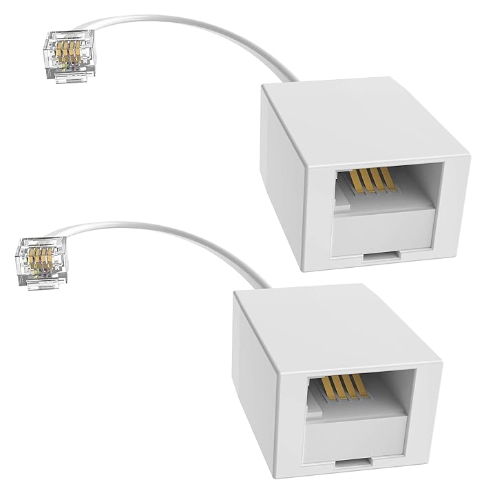 Buy BT Telephone Socket Adapter Cable BT to RJ11 2 Pack, Ancable BT Female to RJ11 Male 4 Wire