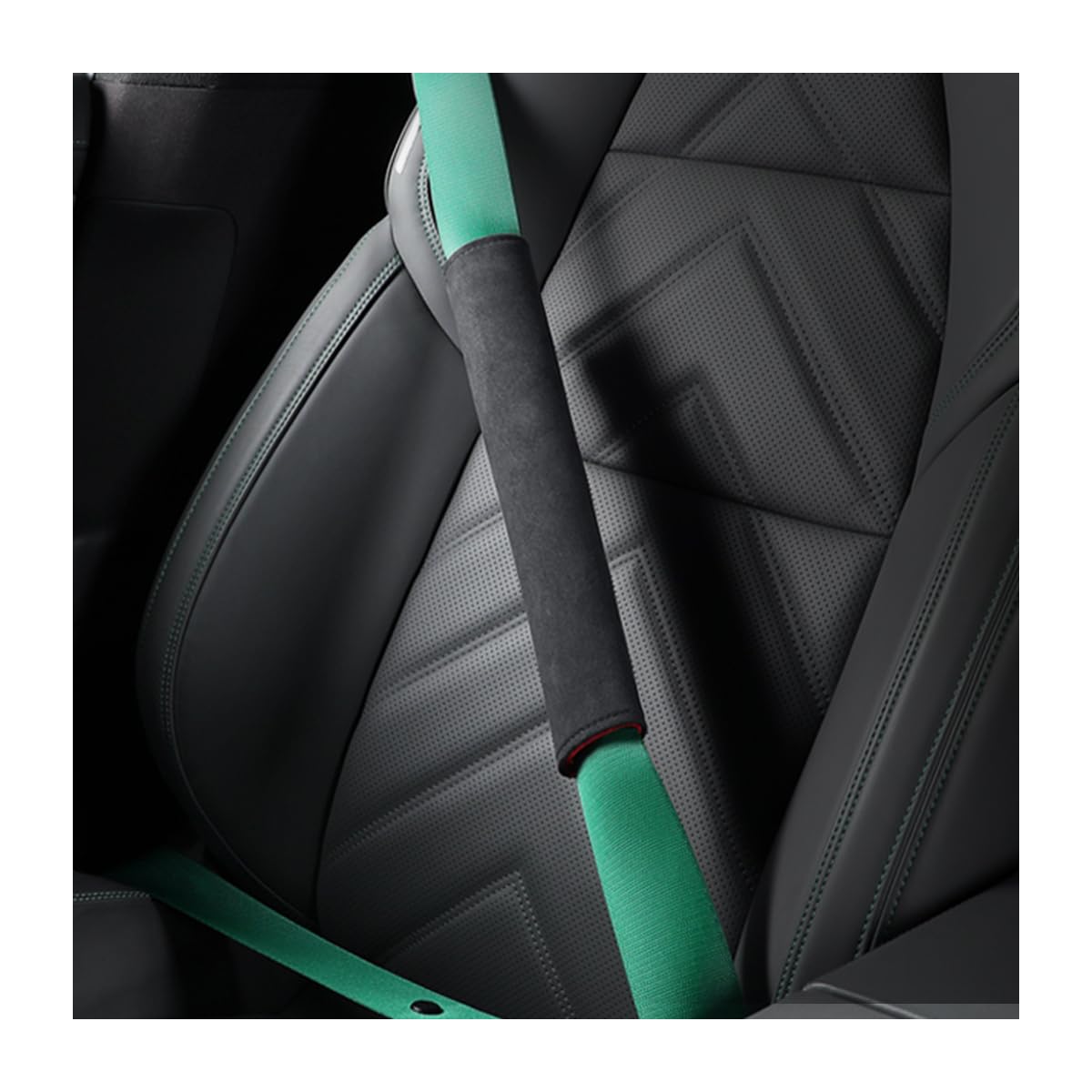 AUCELI 2 Pcs Suede Car Seat Belt Pad Covers, Universal Seatbelt Pad Protector, Soft Comfort Shoulder Strap Cover, Protect Your Shoulders and Neck for