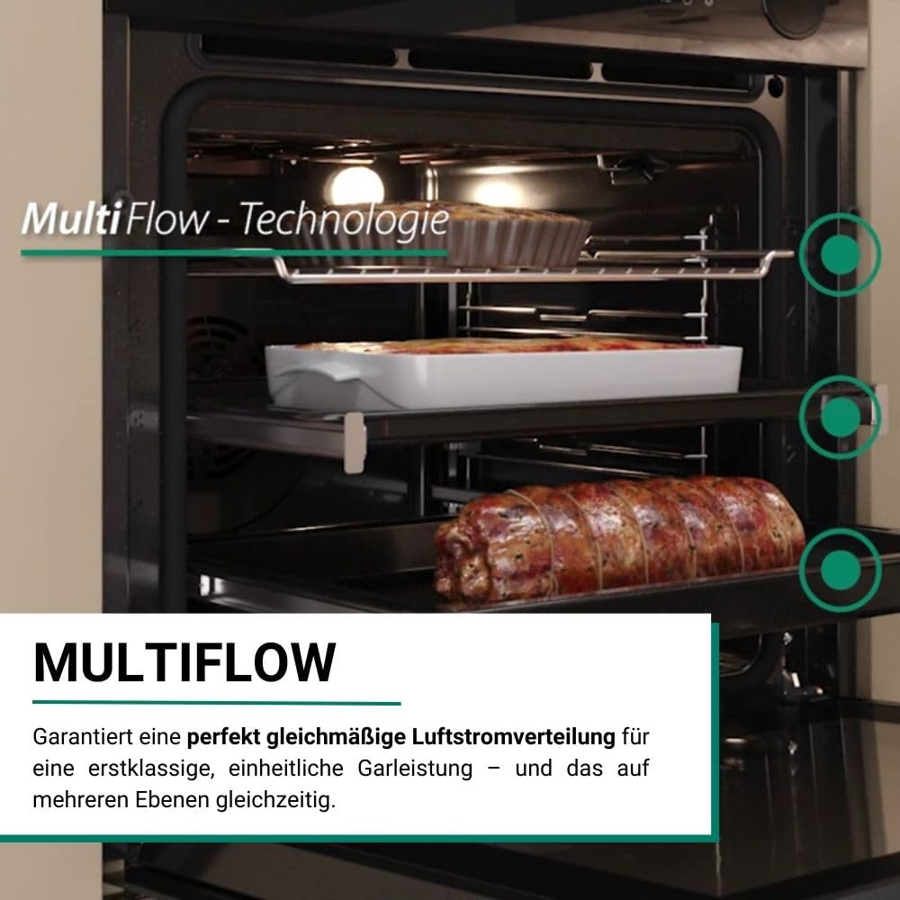 Bauknecht BIK5S DP8F2 ES Einbau Dampf-Backofen Soft Steam FlexiClean Pyrolyse AirFry Multiflow MyMenu 2-fach Teilauszug Energieklasse A+