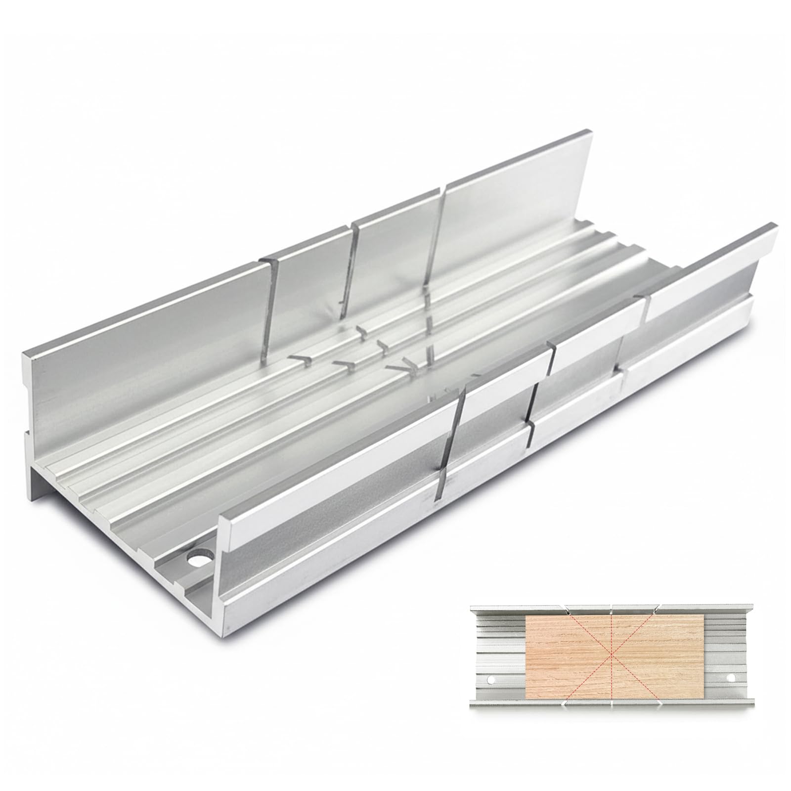Metal Mitre Block - Aluminium Alloy Small Mitre Box with 45° 90° 135° Angles - Precision Angle Cutting Block for Wood, Soft Metal & Model Making