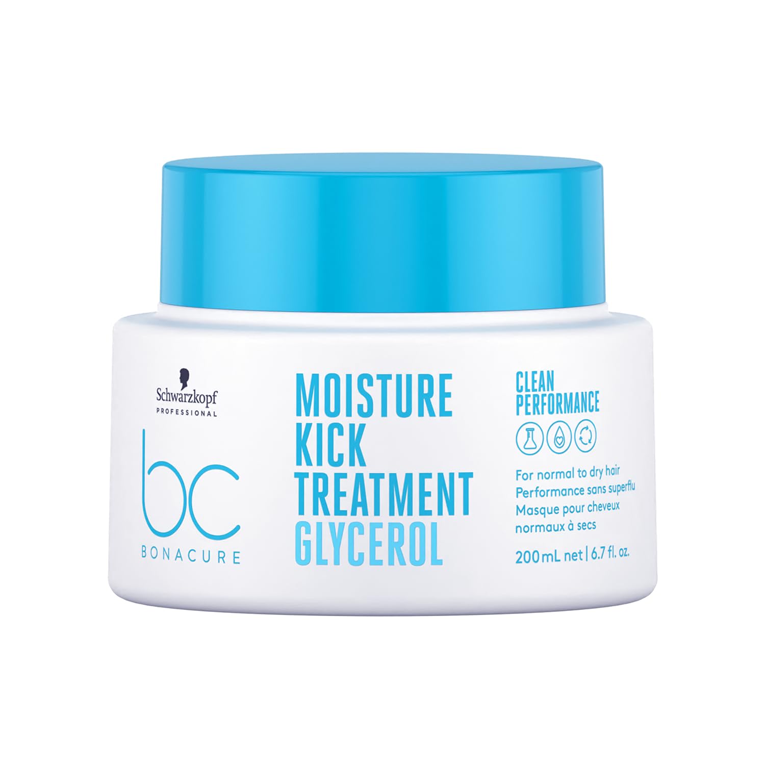 Schwarzkopf Professional Bonacure Moisture Kick Treatment For Normal To Dry Hair Moisturizing Smoothing Suppleness Improved Manageability Elasticity Healthy Looking Shine 200 ml