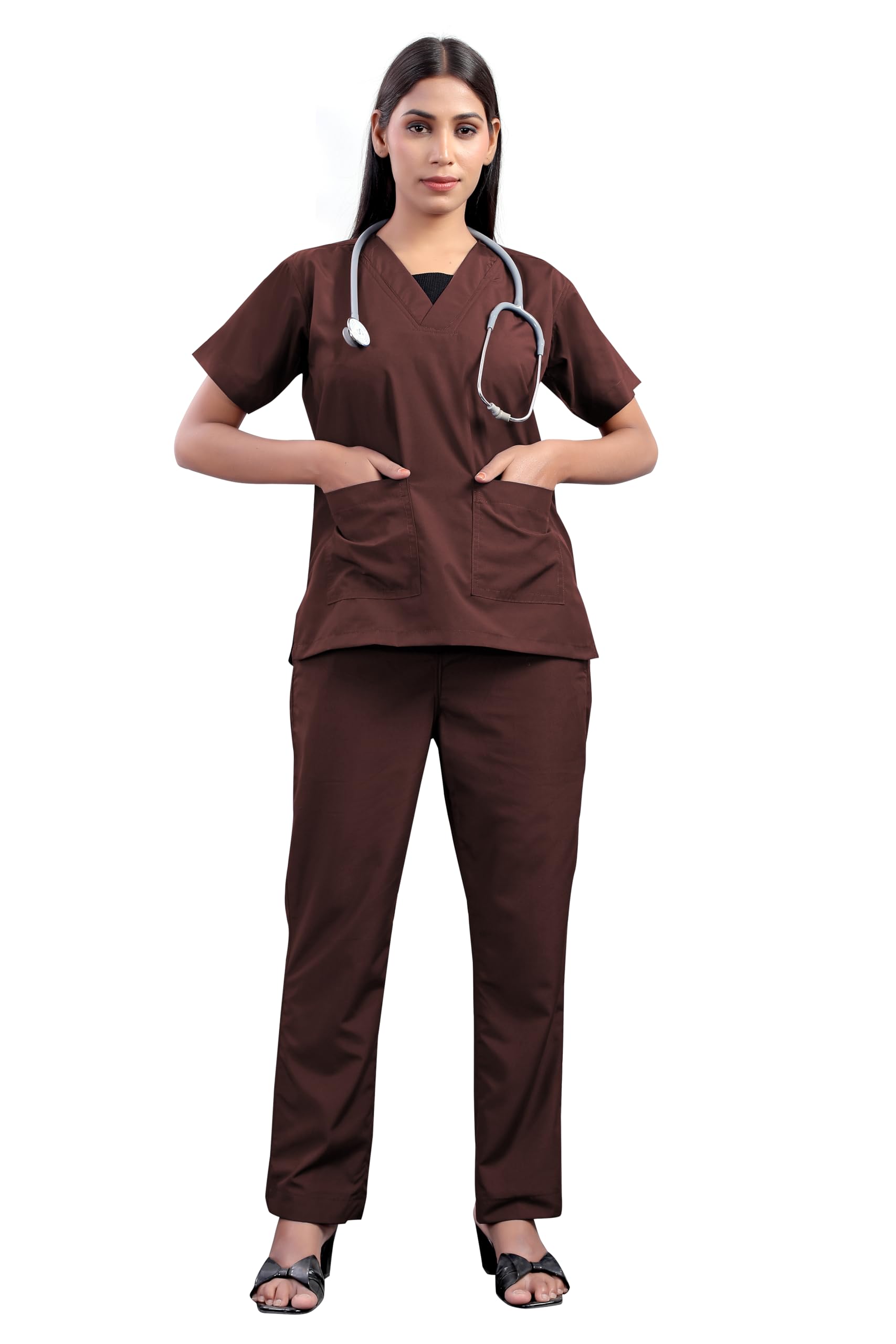 SUBA Women's Cotton Medical Scrub Suit | V-Neck Top & Bottom Scrub Set With 2 Pockets | Ideal for Doctors, Nurses, Medical Students & Healthcare Professionals | Hospital Uniform-picture-26