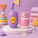 The Cheeky Kidzz Baby Grooming Nail Care Kit with Attractive Design Talcum Powder Puff Container & Protective Travel Case BPA Free for Babies (Design 54) gallery image