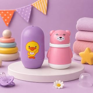 The Cheeky Kidzz Baby Grooming Nail Care Kit with Attractive Design Talcum Powder Puff Container & Protective Travel Case BPA Free for Babies (Design 54)