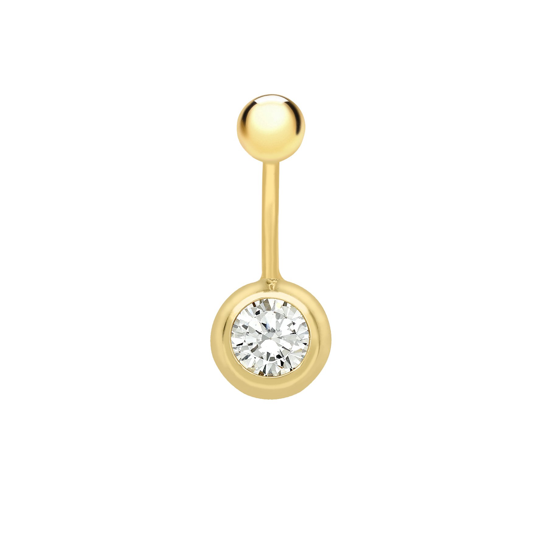 Carissima Piercing all’ombelico con zircone da donna in oro giallo 9 ct