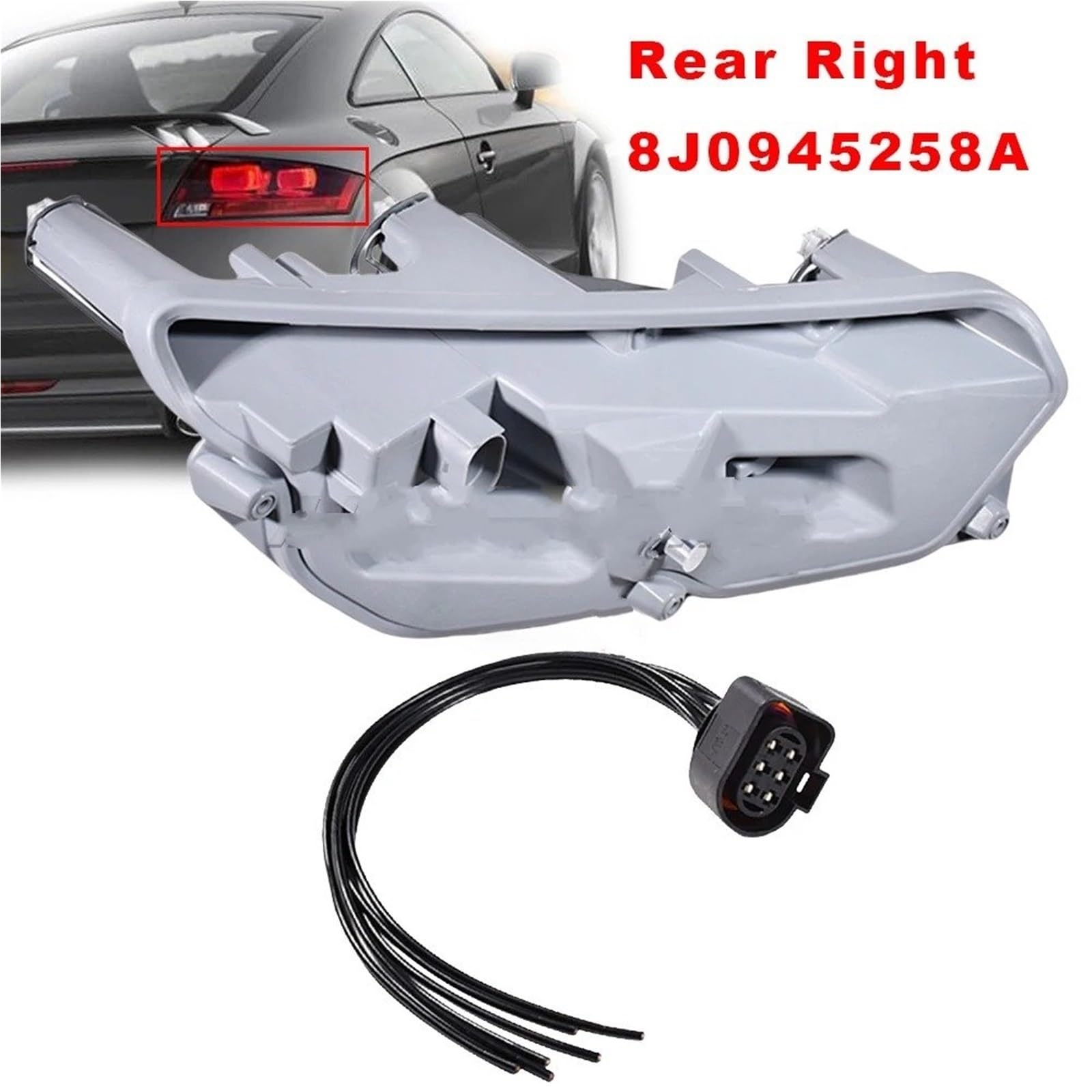 Portalámparas Luz Trasera Coche Para TT Para TTS 8J MK2 Portalámparas De Luz Trasera Con Conector Placa Circuito Accesorios Coche 8J0945257A 8J0945258A Luces Traseras Placa Circuito(Rear Right)