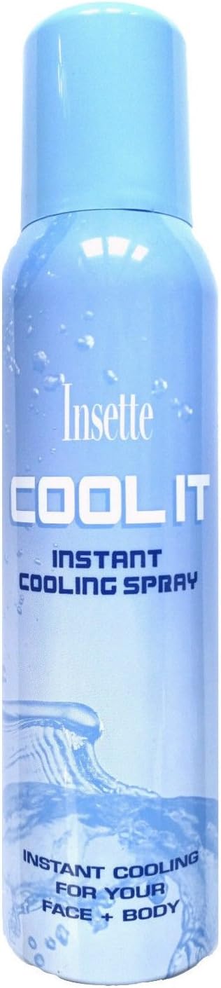 150ml InstaCool Hot Weather Cooling Spray - Cools face and body - Travel Holiday Cool Cools Cooler Water Self Chilled Refrigeration Air Conditioner Burns First Aid Adults Children
