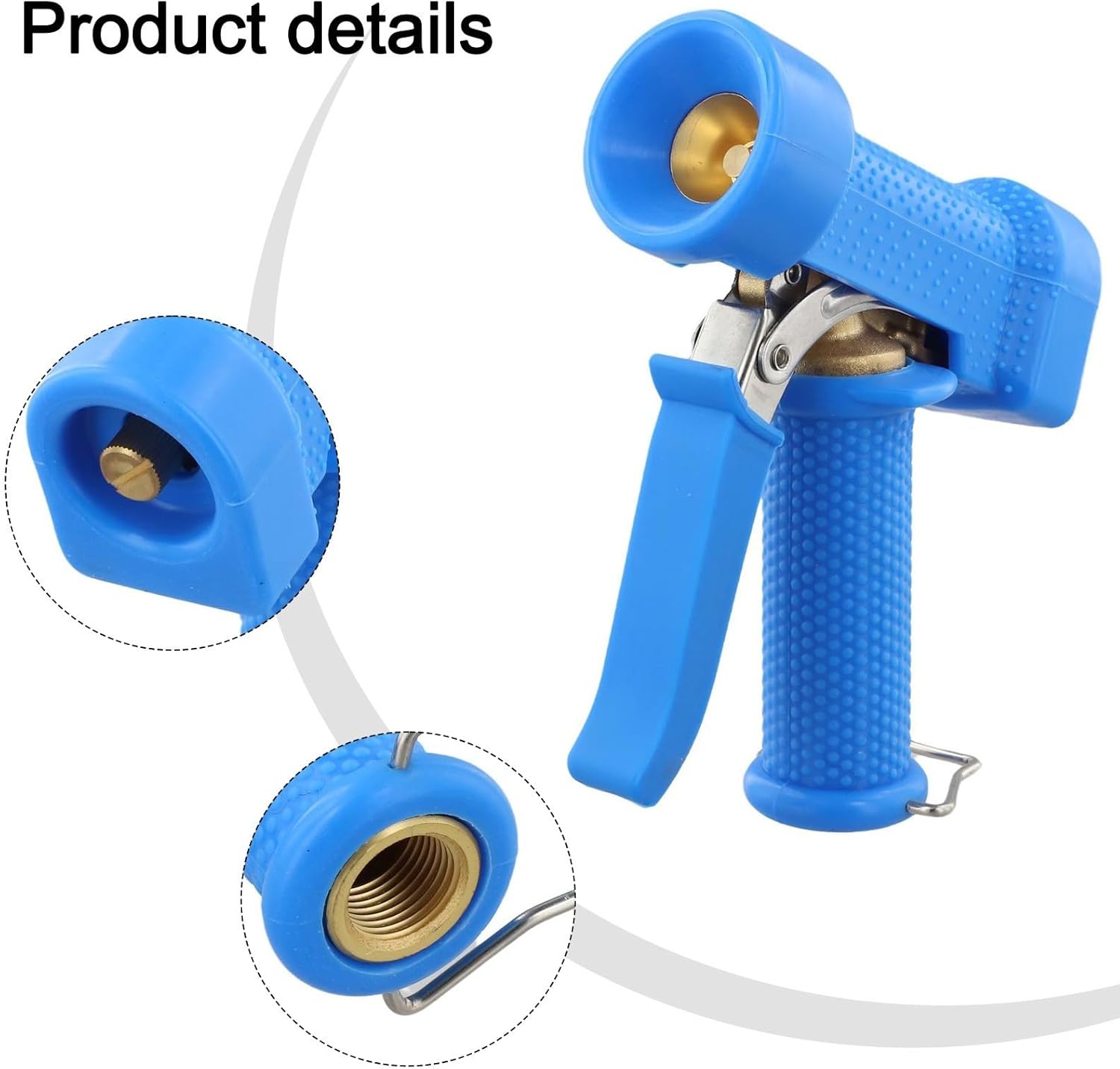 Adjustable Brass Hose Nozzle with Customizable Spray Pattern for Kitchen and Dining Cleaning, Blue