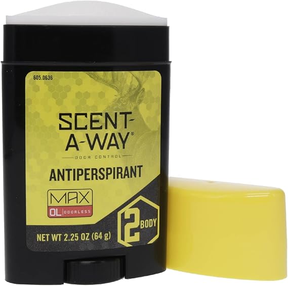 Hunters Specialties Scent-A-Way MAX Odorless Antiperspirant for Hunters, Trappers, Anglers, and Campers, 2.25 Oz
