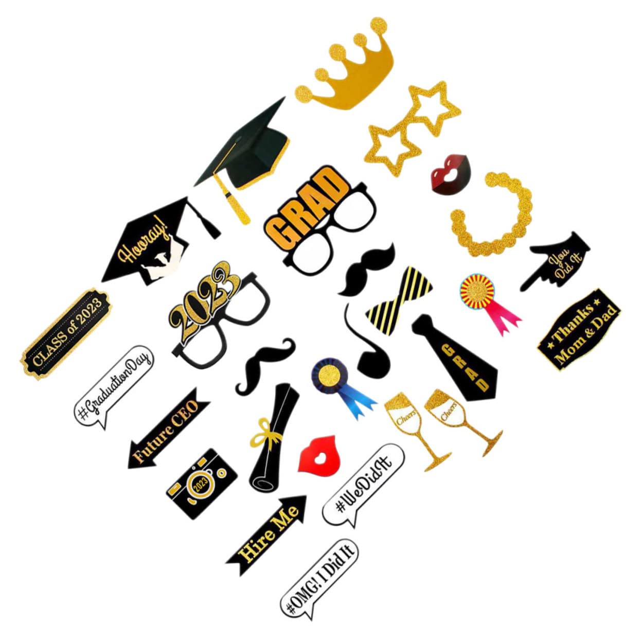 3 Set Accessori Per Photo Booth Per Laurea Decorazioni Festive Per Feste Laurea Props Divertenti Per Foto E Celebrazioni 28 Pezzi*3