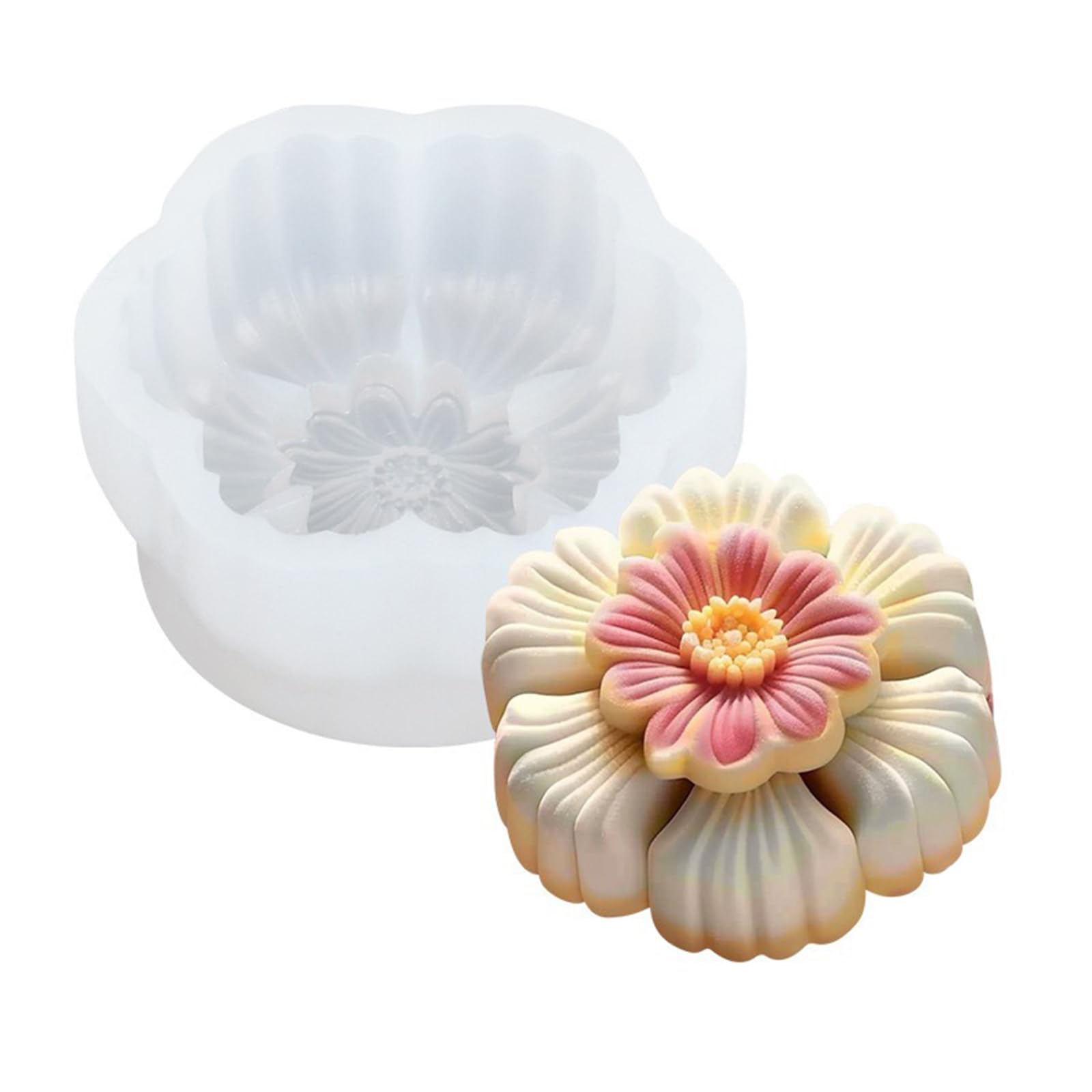 NEWFT Silicone Cake Silicone Baking Flower Shape Silicone Pastrys 3D Cake Baking Supplies for Dessert