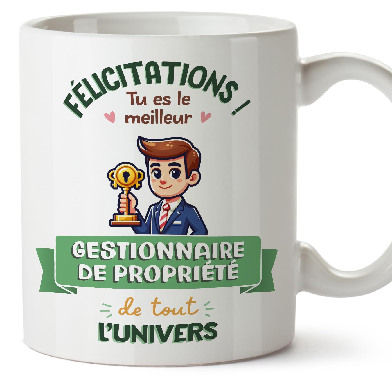 MUGFFINS Property Manager Man Mug - in French - Meilleur Univers Trophée - Funny Gift for Colleagues - Ceramic 11oz Mug — image 1