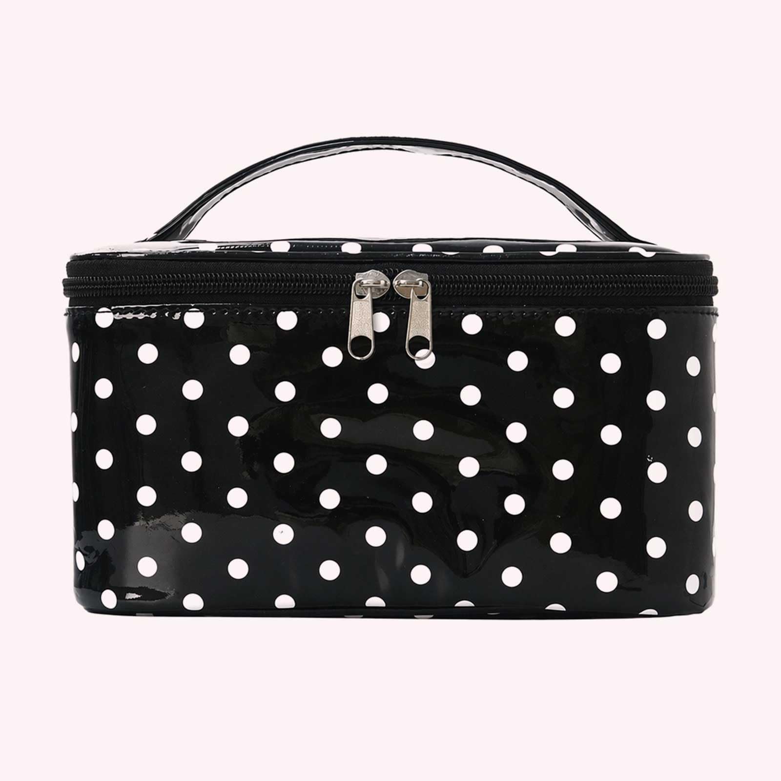 Damski PU Polka-Dot Boho Tote organizer duża pojemność (niebieski) | EcoGleam Organizer o dużej pojemności Boho Polka-Dot PU niebieski; 5 torebek do przechowywania w zestawie; poliuretan;
