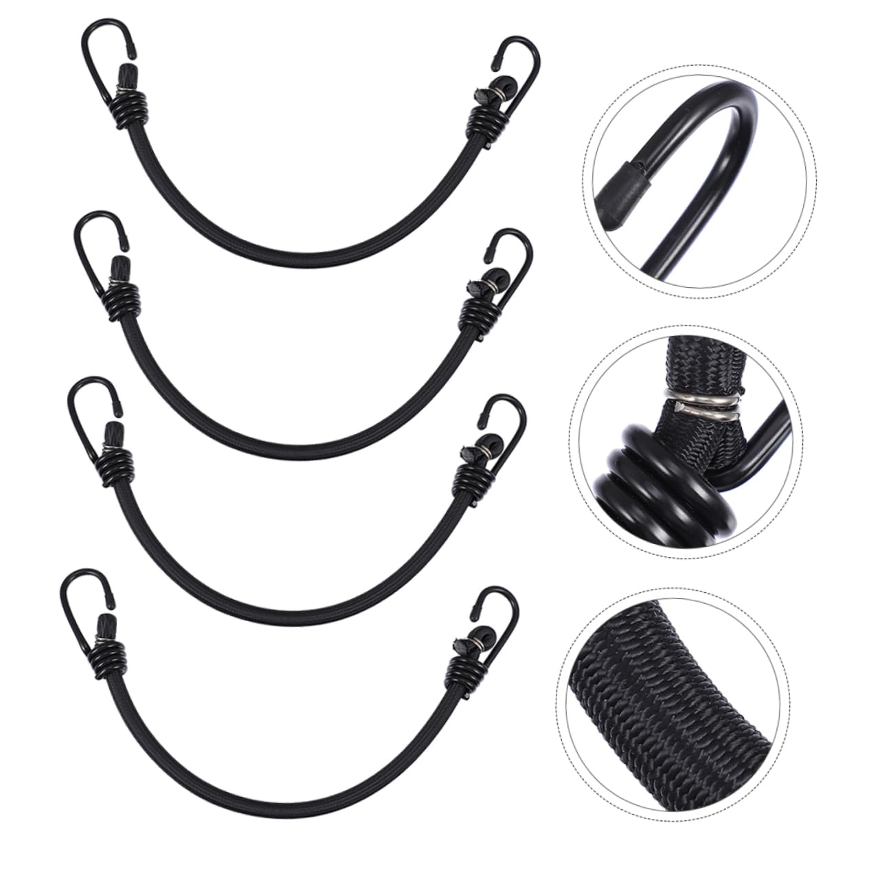 LIFKOME 4pezzi Cordine Elastica Gancio Corda Elastica Resistenti per Fissaggio Tende Legare Bagagli Utilizzo all Aperto Facile da Trasportare e Riporre