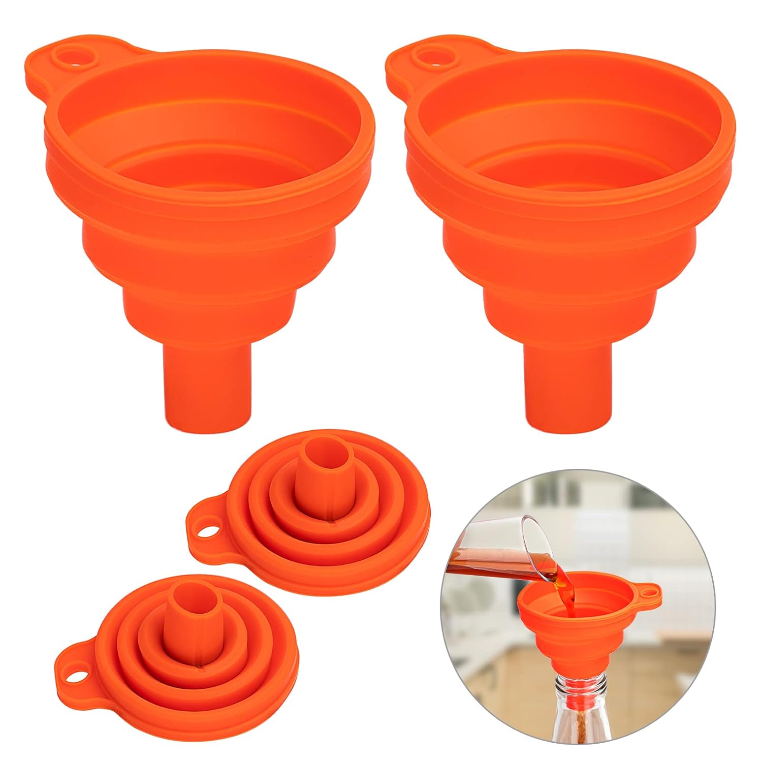 Kitchen Funnel, Set of 2 Funnels for Filling Bottles, Food Grade