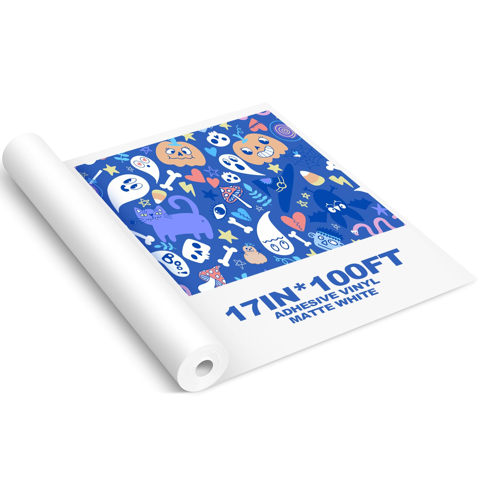 Ireer Rollo de vinilo adhesivo mate imprimible de inyección de tinta para todas las impresoras profesionales de inyección de tinta para oficina, escuela, bricolaje, fábrica, empresa, 4 mil de grosor