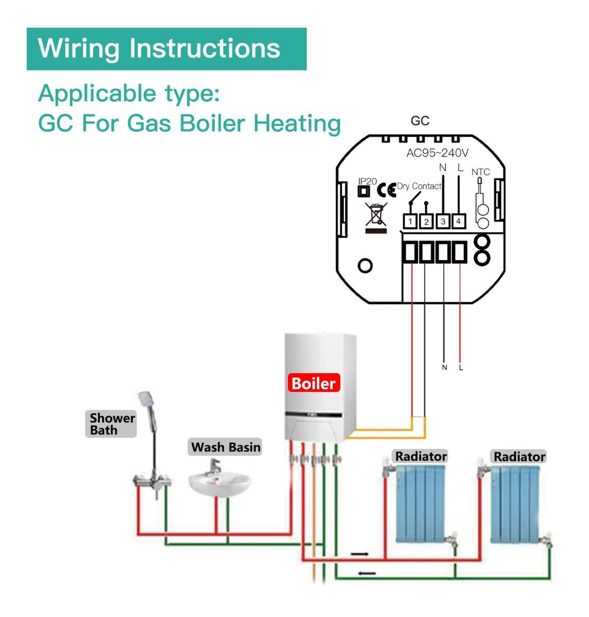 MOES WiFi Thermostat Programmierbare Raumtemperatursteuerung für Gasboiler Temperatur LuftfeuchtigkeitTuya/Smart Life APP Wireless Control Alexa/Google Home | Raumtemperaturregler, Luftfeuchtigkeit, Tuya/Smart Life App, Alexa/Google Wireless Control
