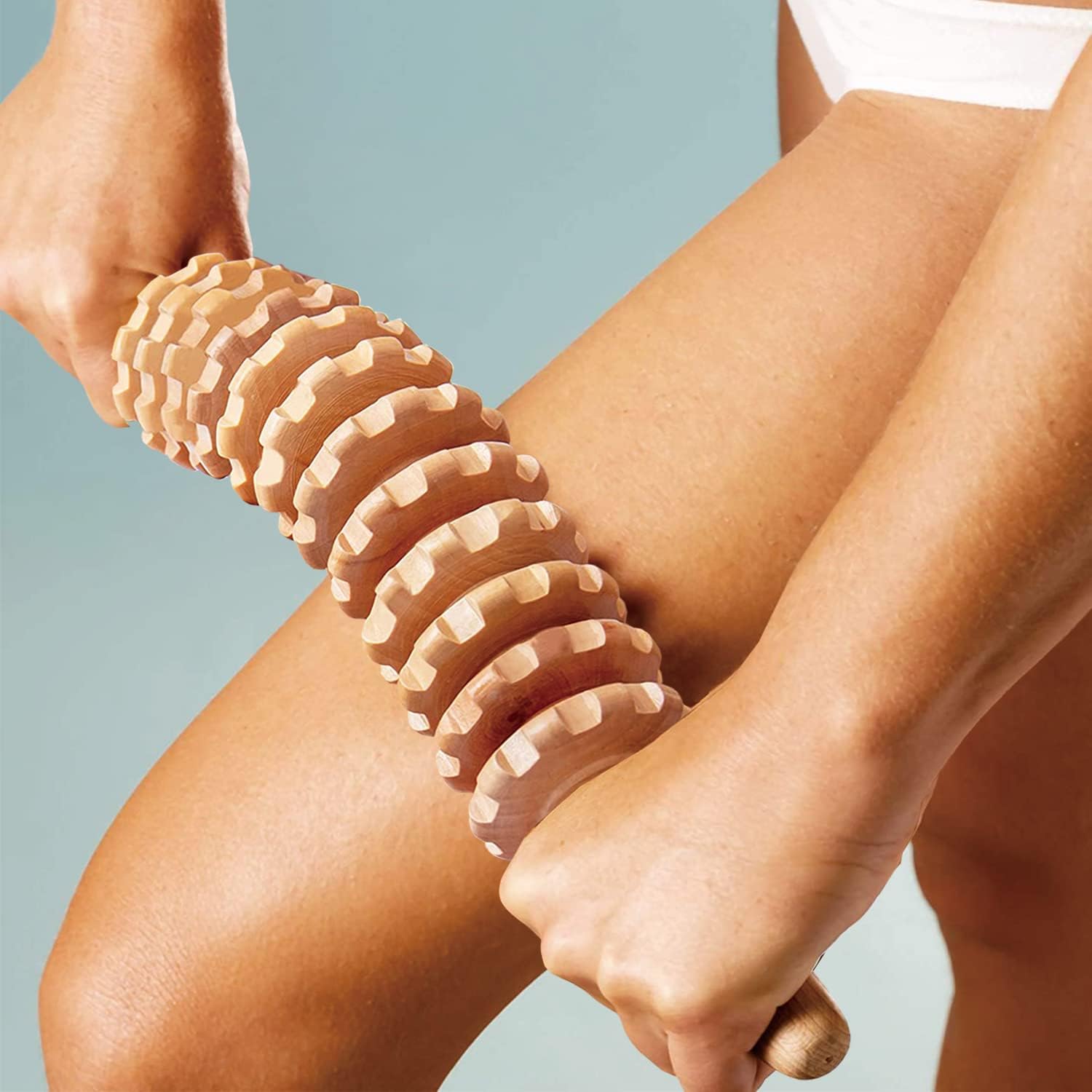 Curved Wood Roller for Stomach Cellulite,Wooden Therapy Massage Tools for Body Shaping,Wood Rolling Massager Stick for Back Pain Reilf, Muscle Knots,Lymphatic Drainage
