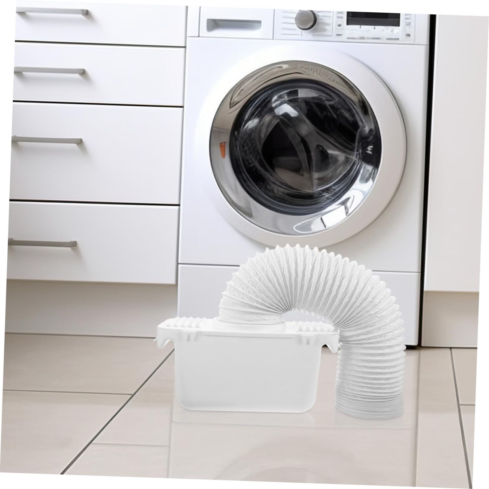 LABRIMP Conector Función de Filtrado de Partículas Pequeñas de Ventilación para Secadora de Ropa y Recogida de Agua en Plástico Blanco para Uso en Secadoras de Cilindro