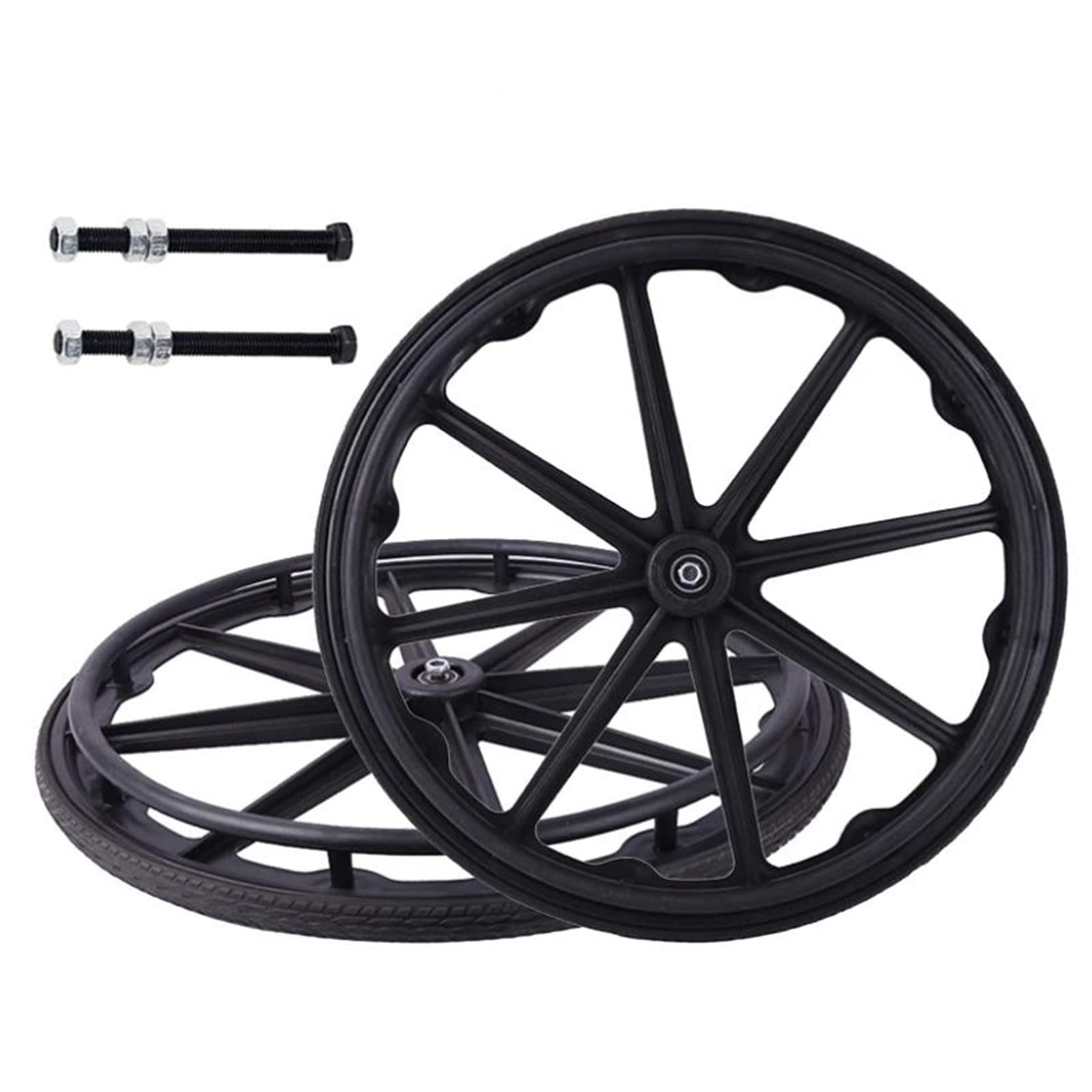 GHARAZ Rueda Trasera de Repuesto para Silla de Ruedas 24 X 13/8, Rueda Maciza de 24 Pulgadas, Rueda Antideslizante, Accesorio para Silla de Ruedas Manual