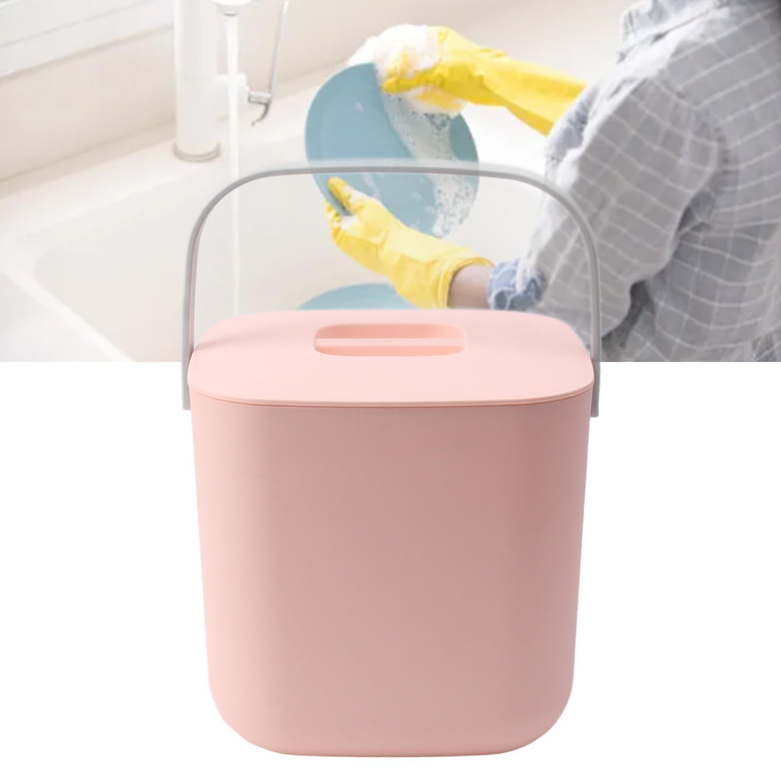 Zerodis Mini lavastoviglie portatile per una pulizia profonda, compatta da 18 W, per frutta, verdura, stoviglie, funzionamento a mani libere, ABS leggero, materiale PC (rosa)