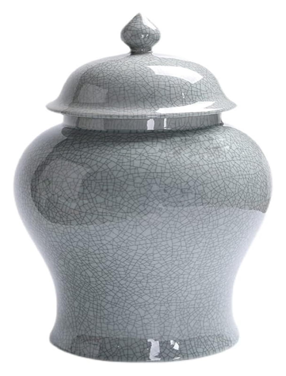 Słoiki z herbatą Jasnoszare porcelanowe ceramiczne słoiki na imbir z pokrywką Starożytny chiński słoik, dekoracyjne słoiki do przechowywania pojemników na herbatę do domu, biura, stołu, salonu A