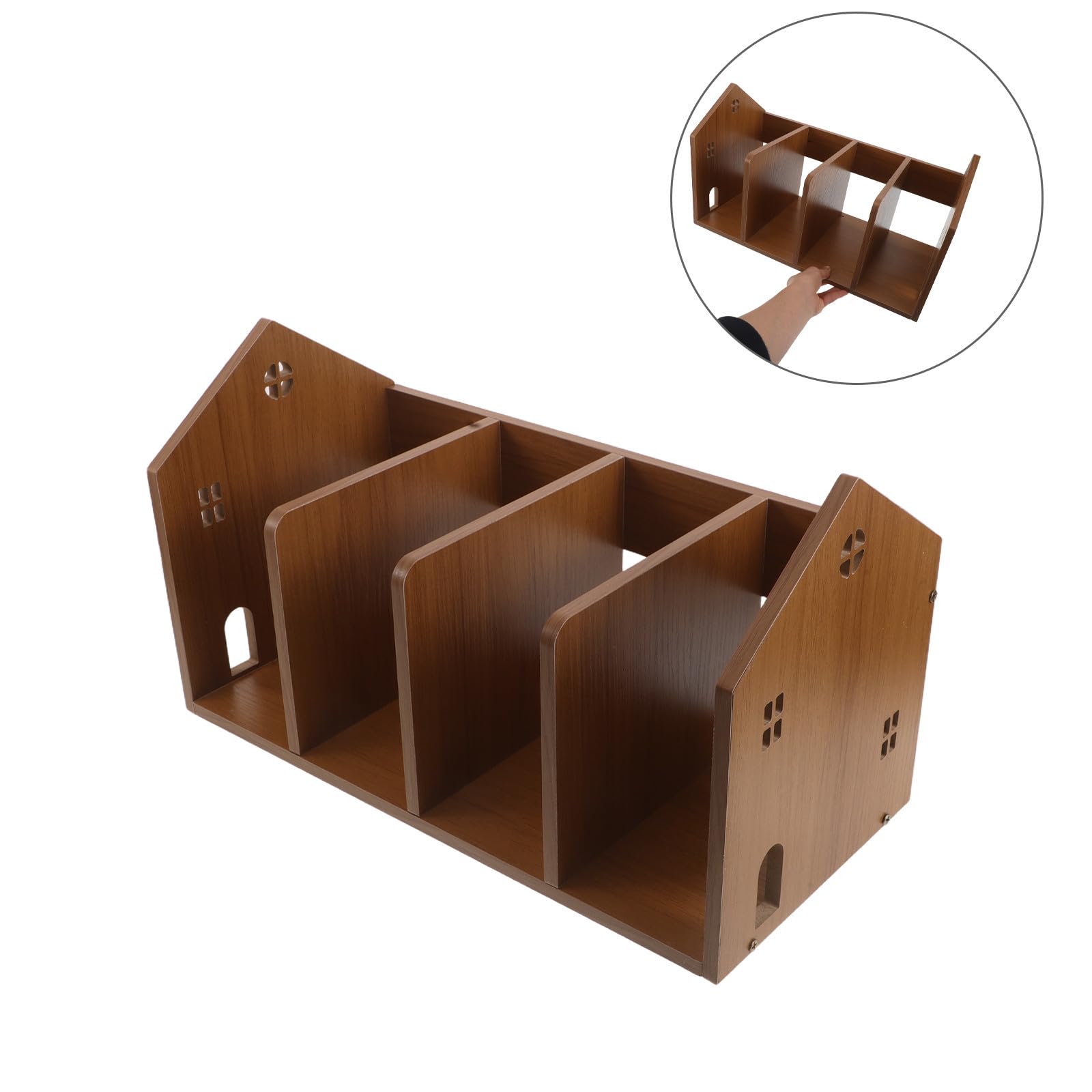 OSALADI Scaffale da Scrivania in Legno per Studenti e Ufficio, Organizer Portatile Minimalista Design a Rapido Accesso per Libri e Oggetti su Tavolo