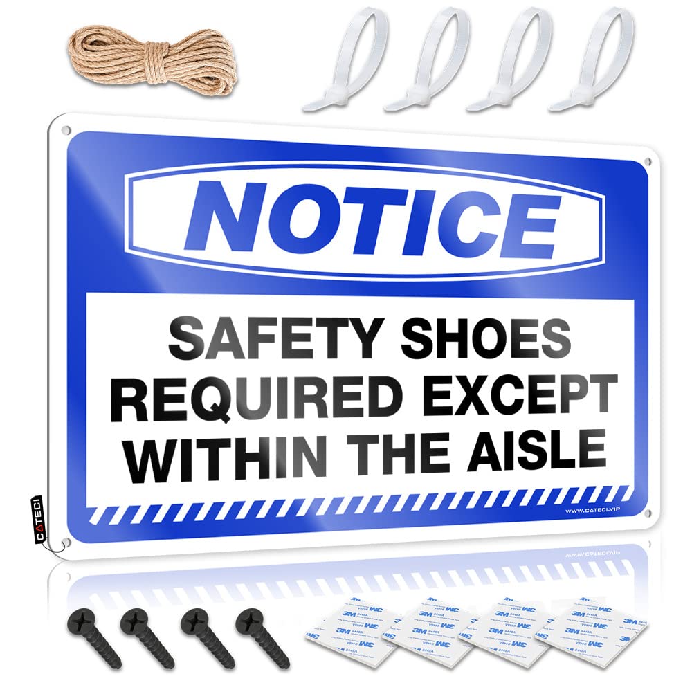 STWNVOITV Funny Home Sign Notice Safety Shoes Required Except Within The Aisle Tin Sign Dorm Room Door Sign Signs For Man Cave(30X40CM)