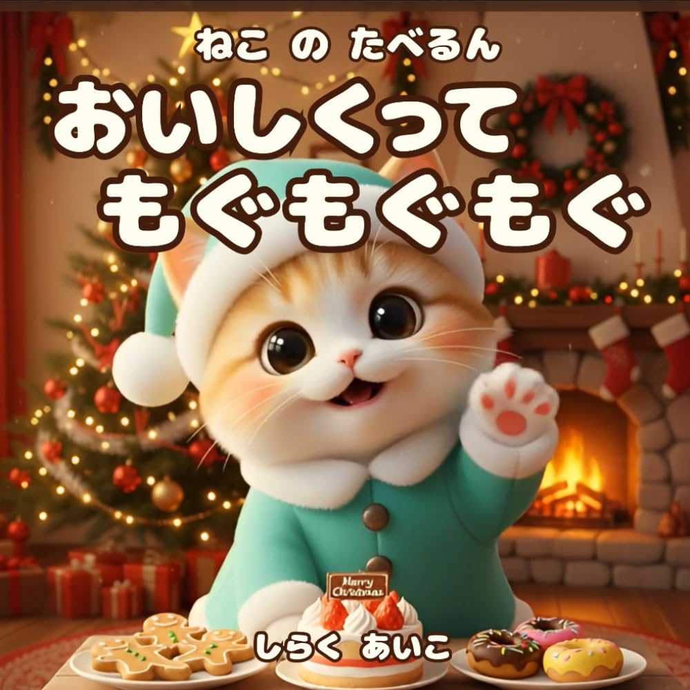 ねこ の たべるん おいしくって もぐもぐもぐ: 赤サンタと緑サンタの、ほっこりクリスマスごちそう物語 (るんるん猫絵本)