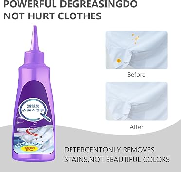 Active Enzyme Laundry Stain Remover for Clothes,Fast Laundry Stain Remover,Active Enzyme Clothing Stain Remover,White Shirt Guardian,Garment Stubborn Stain Cleaner Oil Remover (120ml,3PCS)